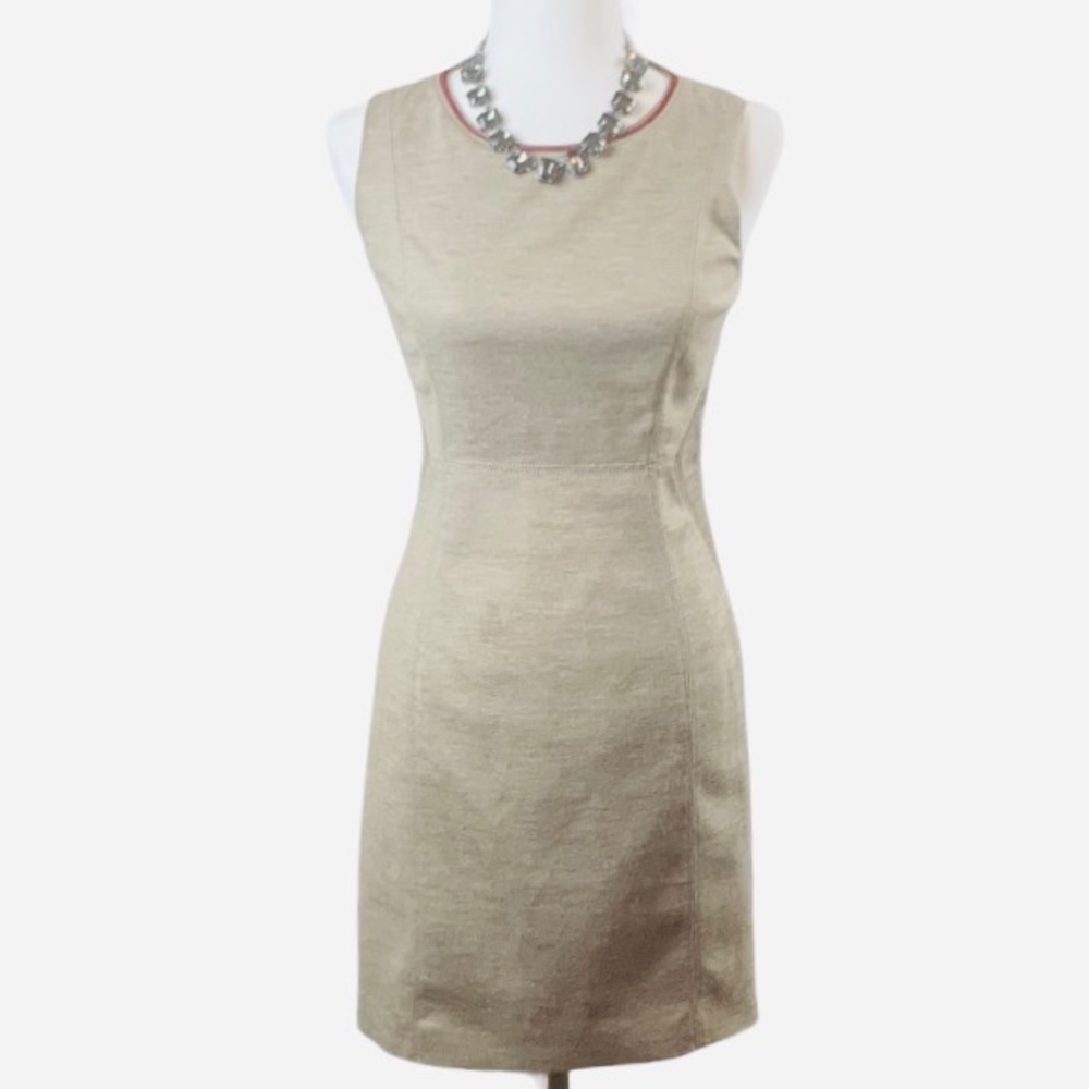 Ellie Tahari Beige Sheath Business Dress